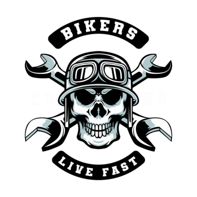 Bikers Live Fast Biker Emblem design asset vector