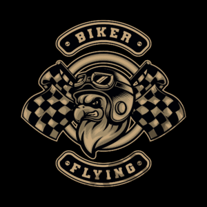 Bird Biker Emblem Logo Asset vector