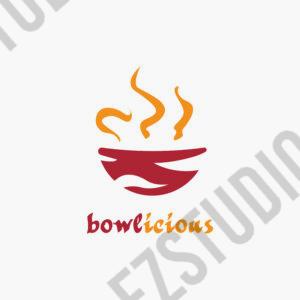 Bowlicious Bowl logo for restaurant and food vector