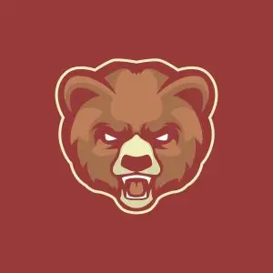 BROWN HEAD BEAR MASCOT LOGO