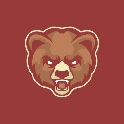 BROWN HEAD BEAR MASCOT LOGO