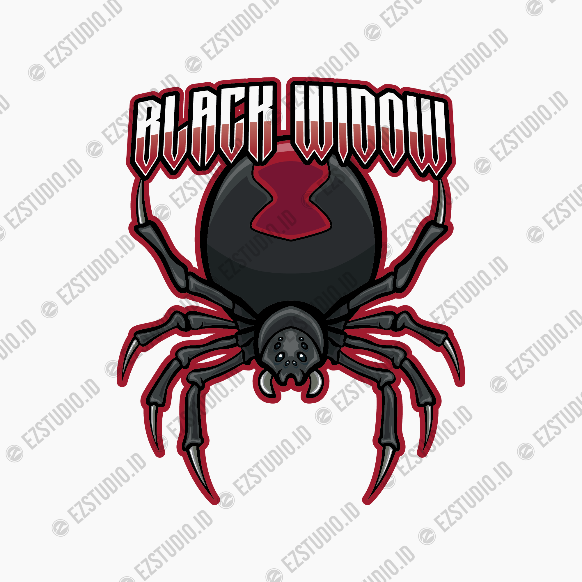 Black Widow Mascot Logo esports