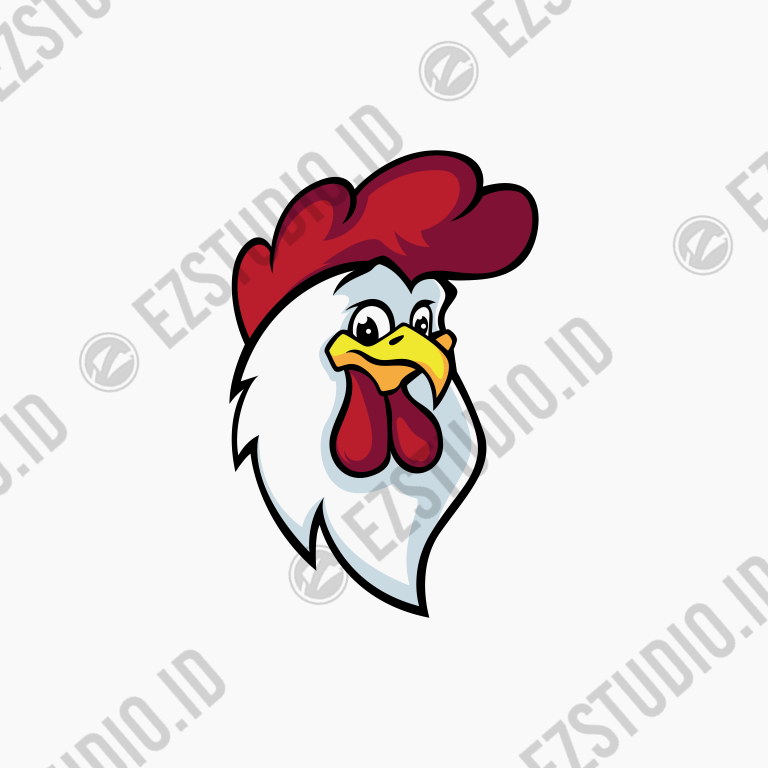 Chicken Head mascot logo template vector
