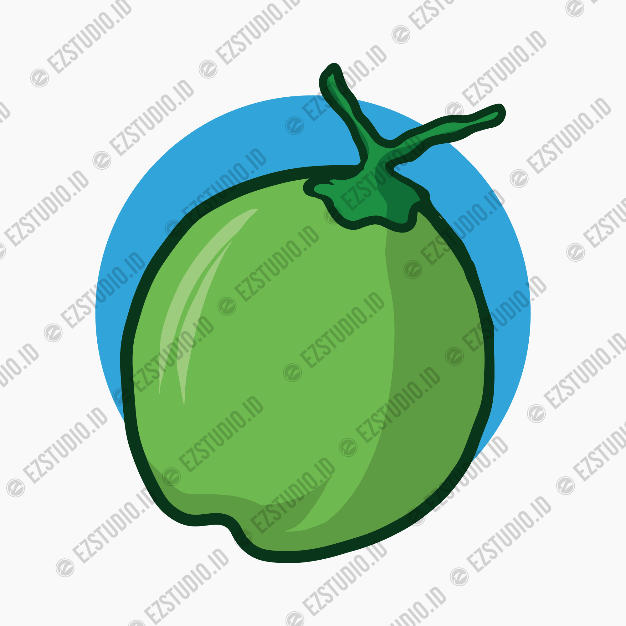 Green Coconut Vector Asset