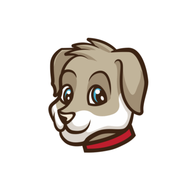 Cute dog head vector asset dog smiling with necklace vector asset