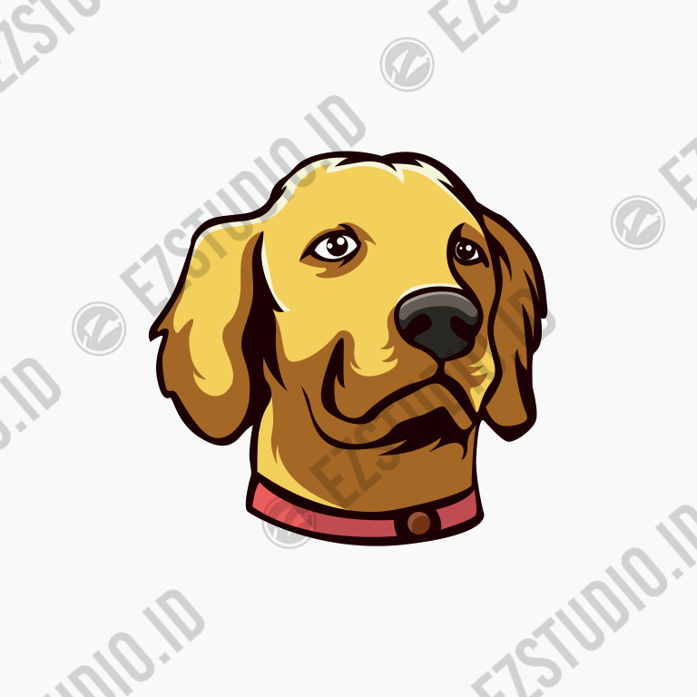 Golden Retriever Head vector mascot vector asset