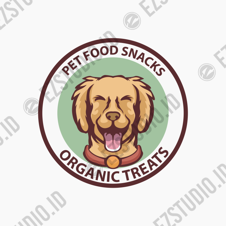 Dog Snack logo dog head mascot logo snack pet logo template circle logo