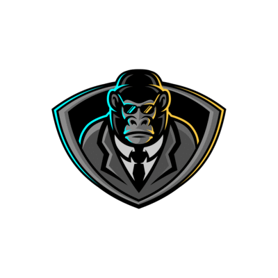 Gorilla mafia with shades glasses esports mascot logo