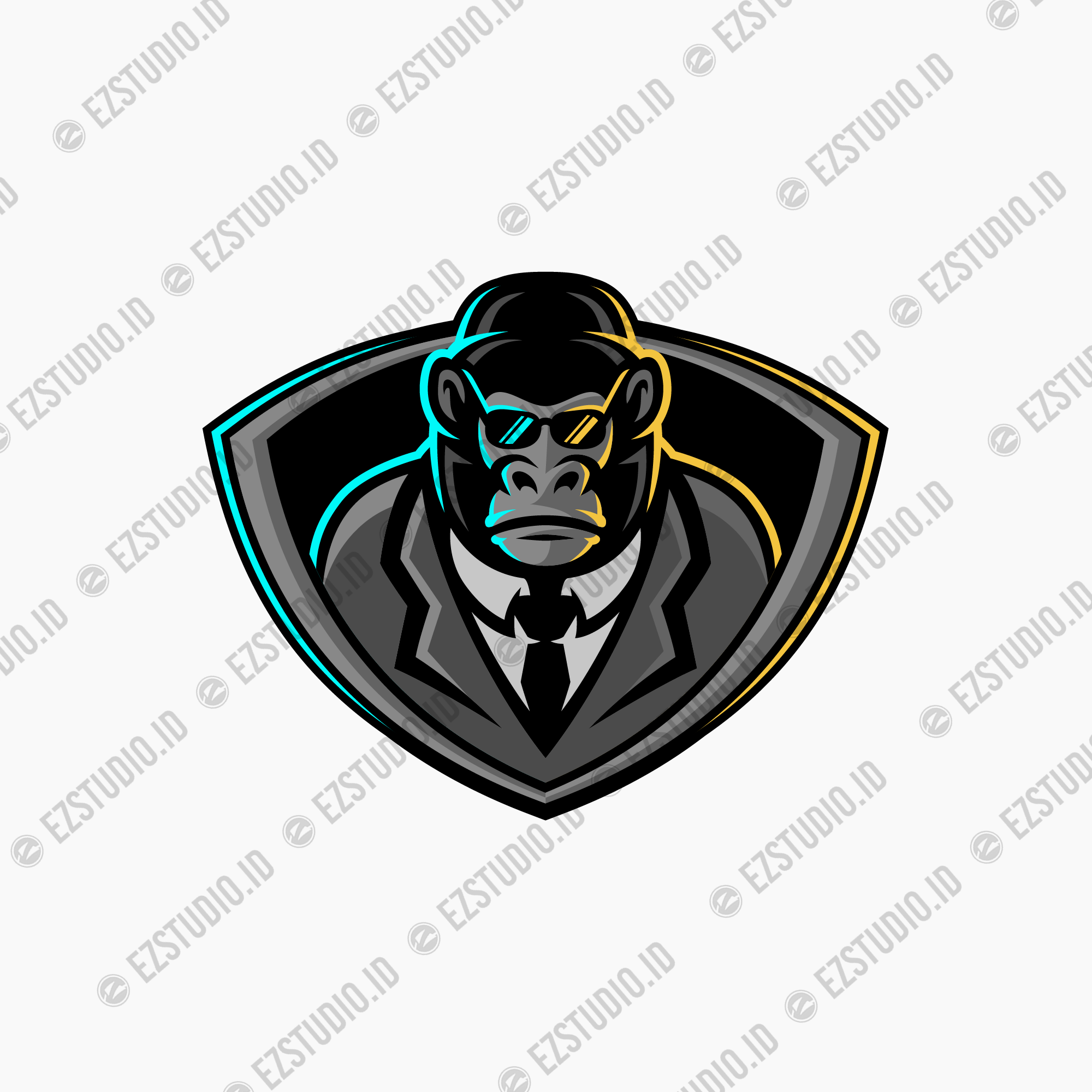 Gorilla mafia with shades glasses esports mascot logo