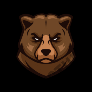 Grizzly bear head mascot logo esports sports template