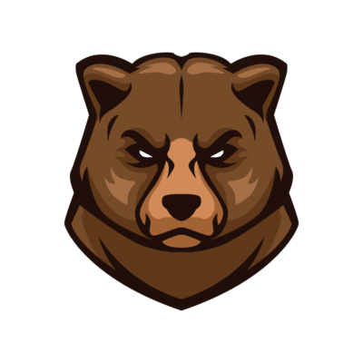 Grizzly bear head mascot logo esports sports template