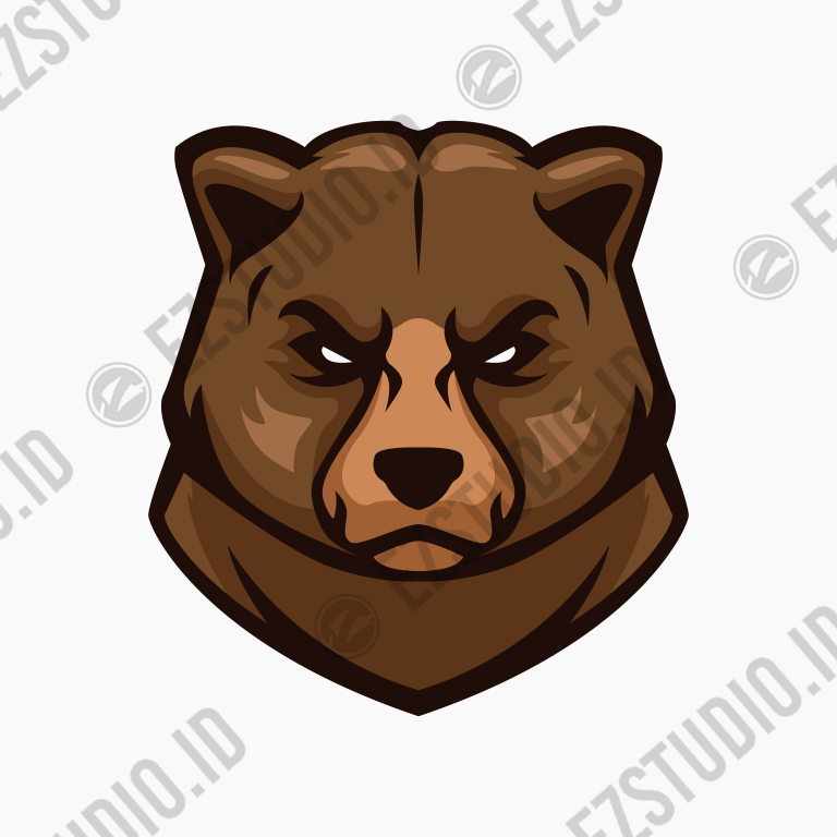 Grizzly bear head mascot logo esports sports template