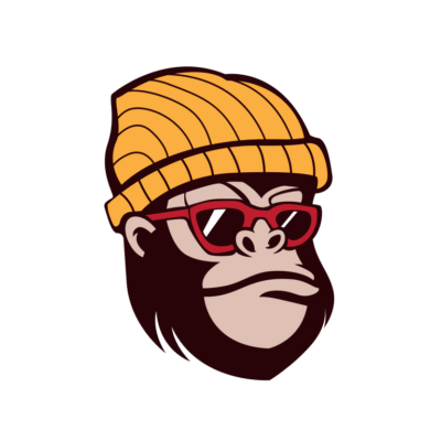 Monkey Head wearing a beanie vector asset cute monkey head vector
