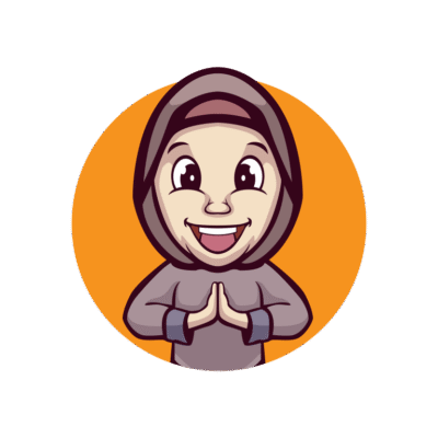 Hijab girl hand greeting pose vector template
