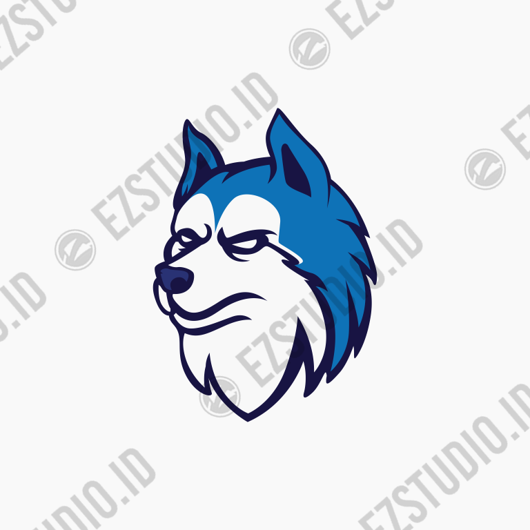 Husky head mascot logo vector template