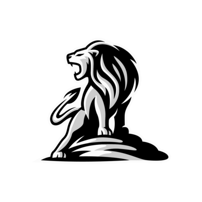 Lion Pose Roar mascot logo