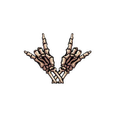 Metal sign hand skeleton crosshand vector asset template