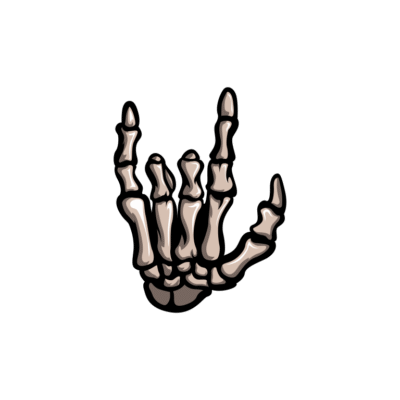 Hand Metal Sign skeleton vector template