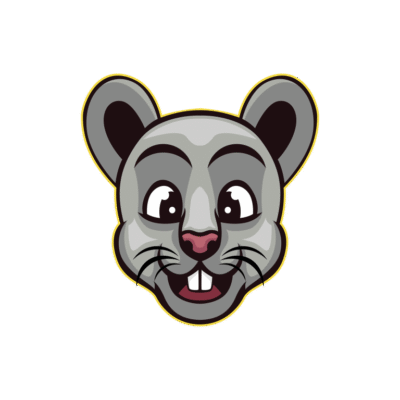 Rat Mouse head cute vector template
