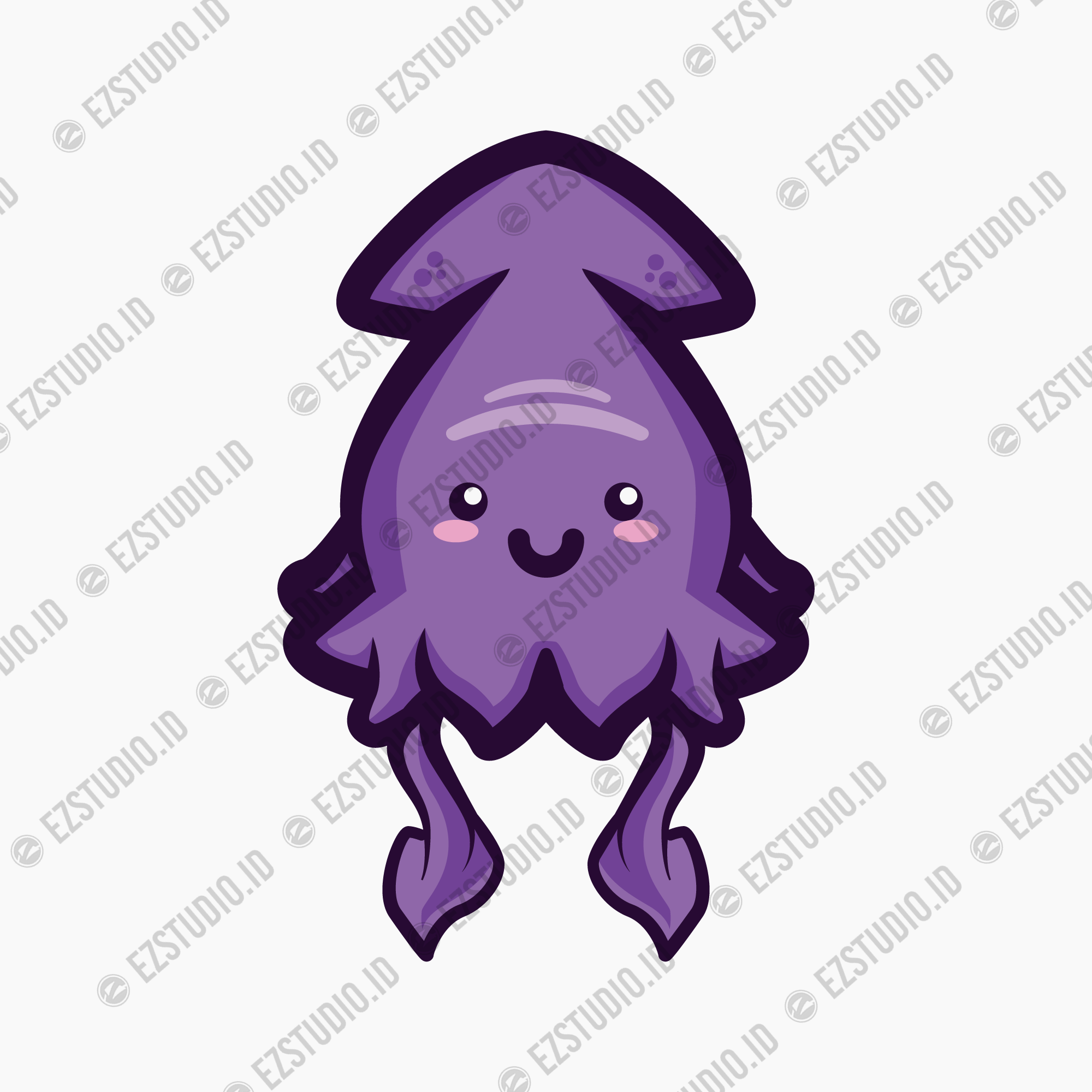 Cute Squid Vector Asset