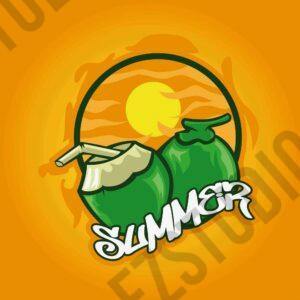 Coconut Summer vibe template vector
