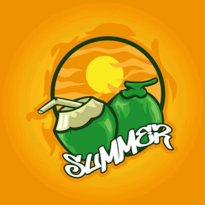 Coconut Summer vibe template vector