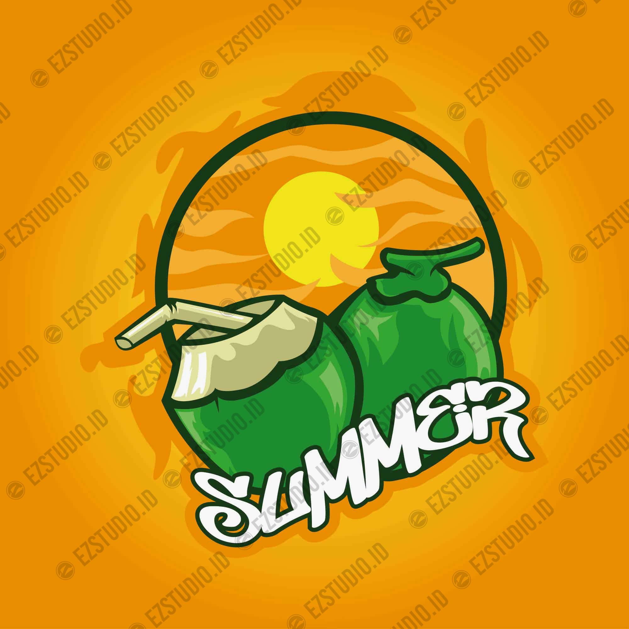Coconut Summer vibe template vector