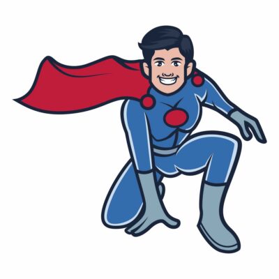 Superhero Landing pose vector Asset
