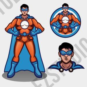 Superhero Mascot pose Vector Asset