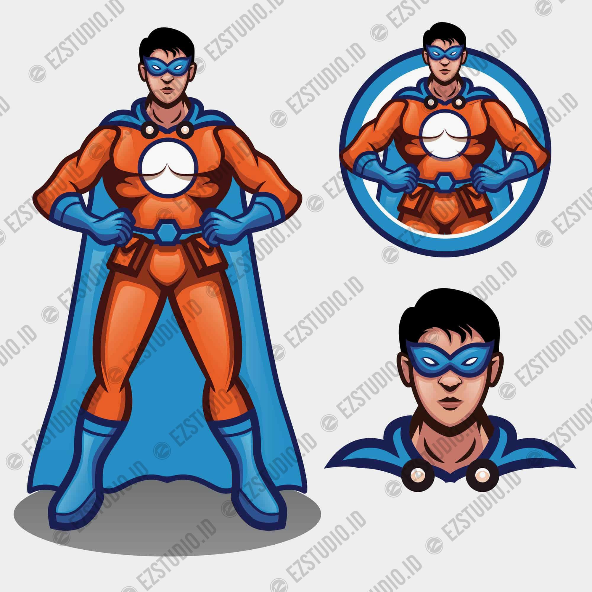 Superhero Mascot pose Vector Asset