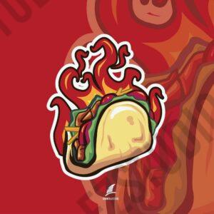 Taco Hot With fire asset vector