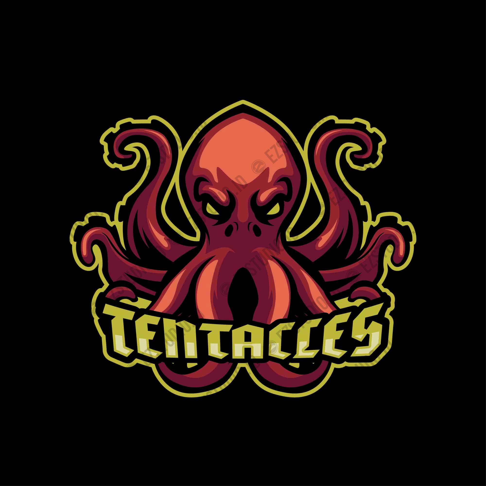 Tentacles Octopus Mascot Logo Asset