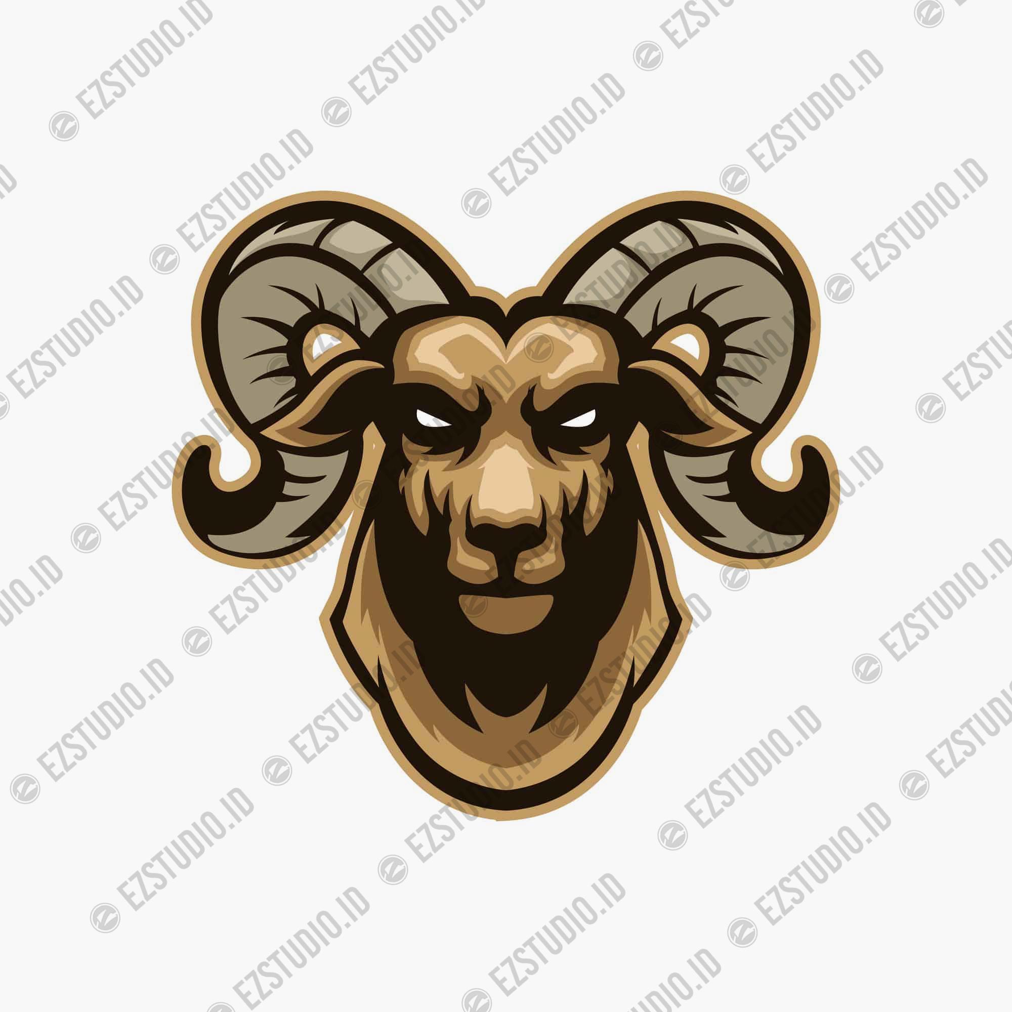 Goat Head Mascot Asset Vector