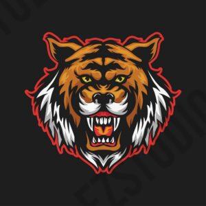 Tiger Roar Head Mascot Logo Asset vector