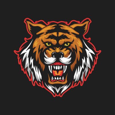 Tiger Roar Head Mascot Logo Asset vector