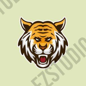 Tiger Roar head mascot template logo