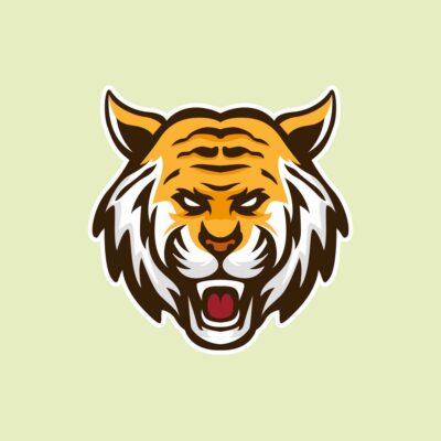 Tiger Roar head mascot template logo