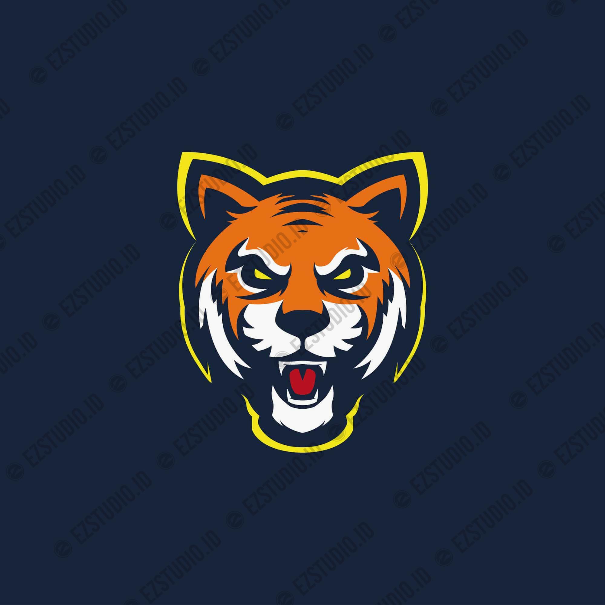 Tiger Head Mascot Logo Asset vector