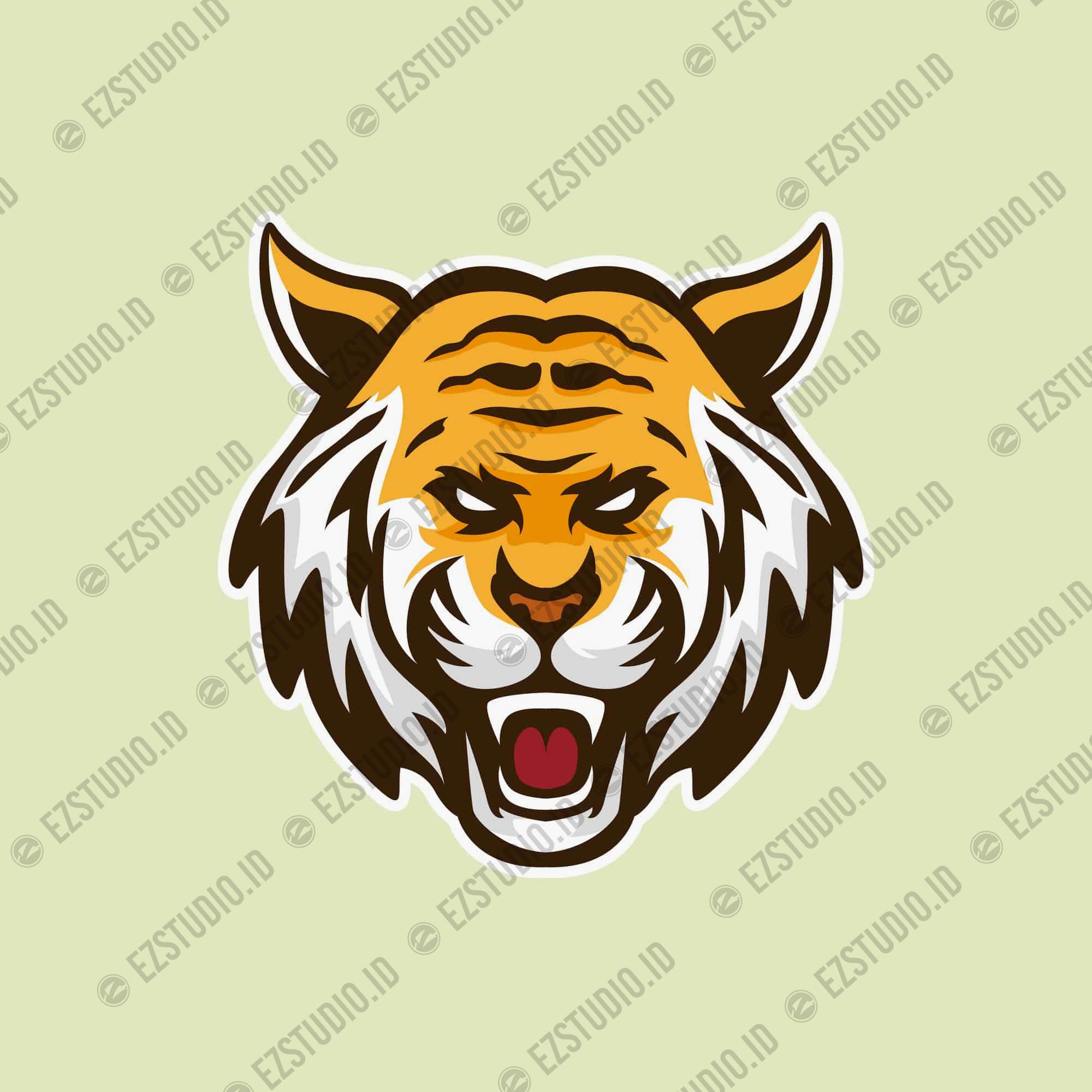 Tiger Roar head mascot template logo