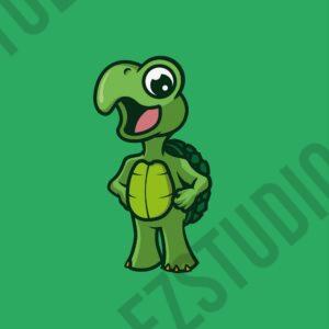 Cute Turtle Smiling hands on hip asset vector