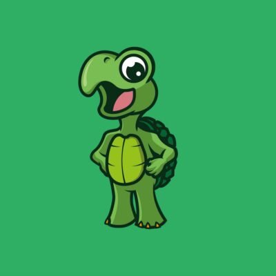 Cute Turtle Smiling hands on hip asset vector