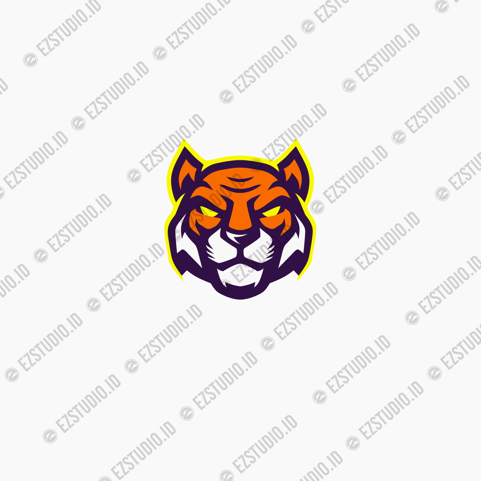 Tiger head mascot logo esports