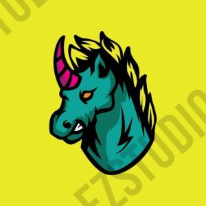 Unicorn Head Asset template vector