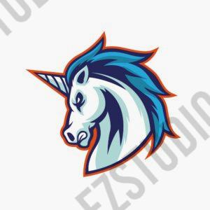 Unicorn Head Sticker Mascot Asset vector