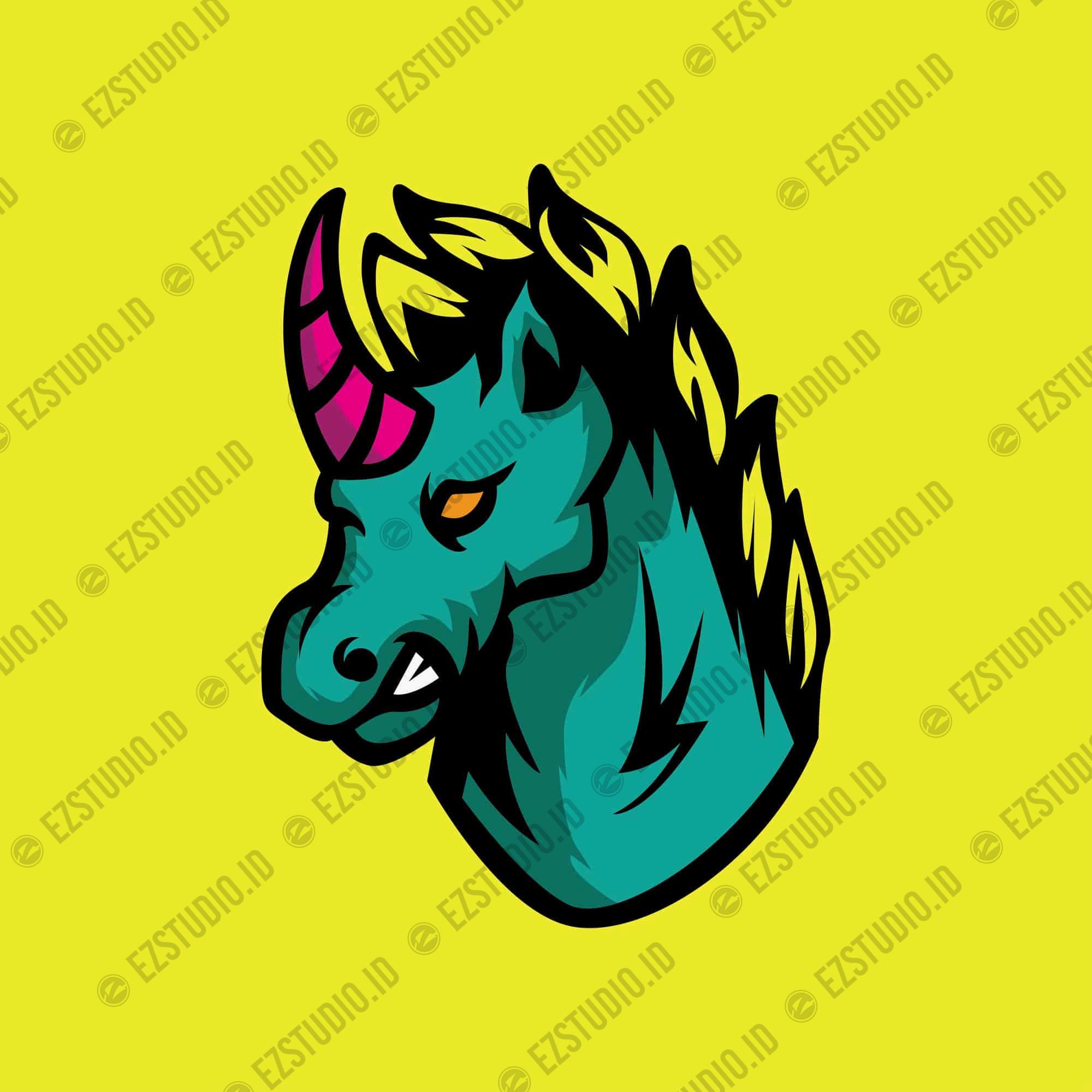 Unicorn Head Asset template vector