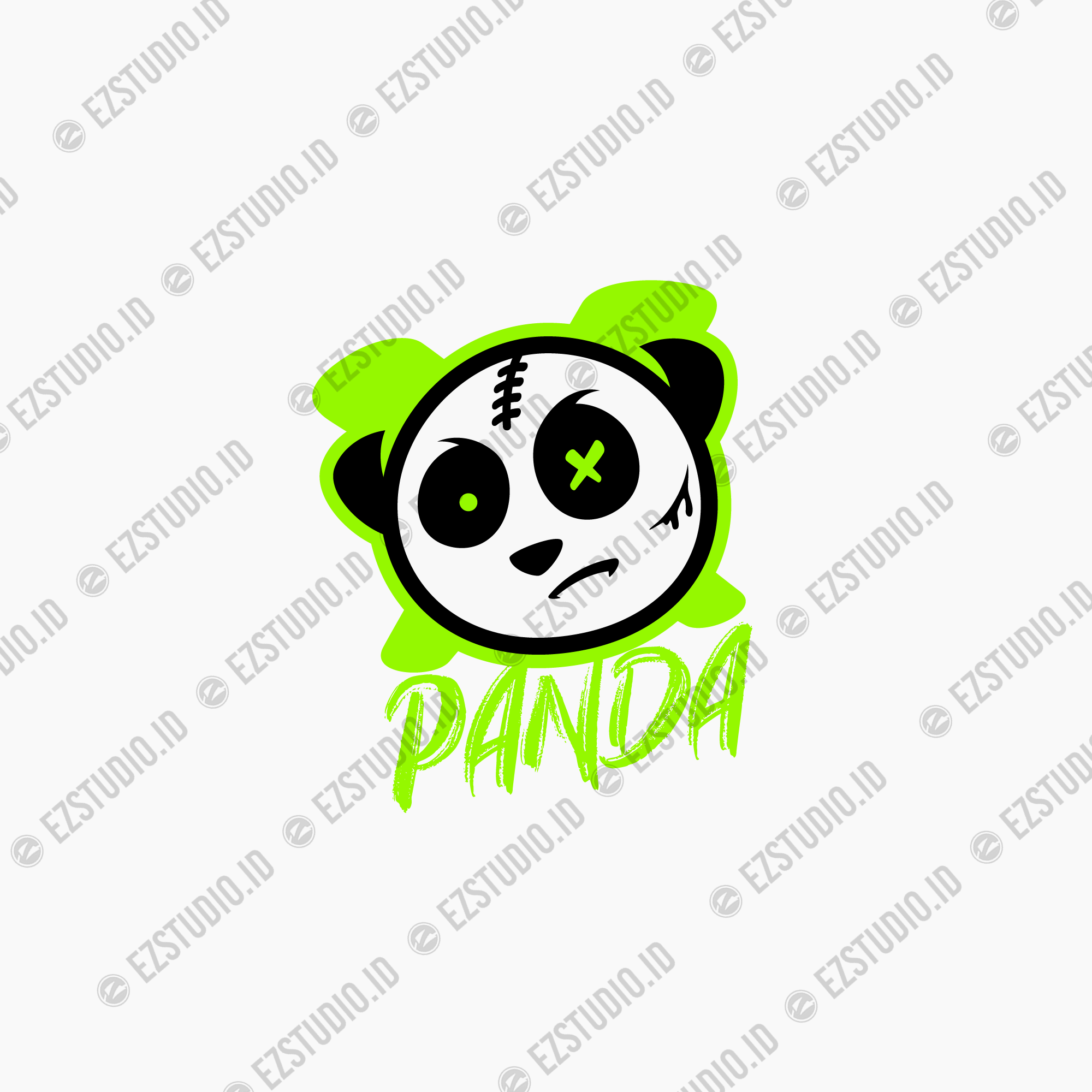 Voodoo panda mascot logo vector