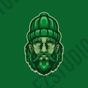 Man wearing beanie and leaf moustache looking stoned