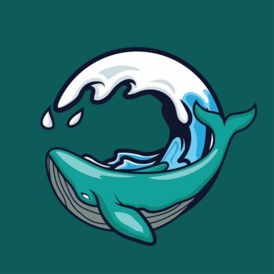 Whale and Wave vector Illustration asset