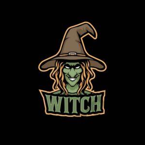 Witch Mascot Head Esports Logo vector