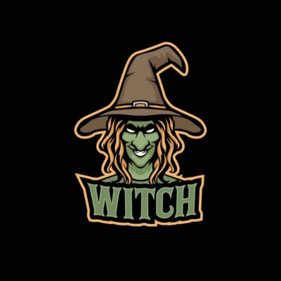 Witch Mascot Head Esports Logo vector